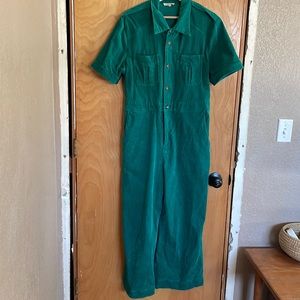 Saint Geraldine Green corduroy jumpsuit wide legs